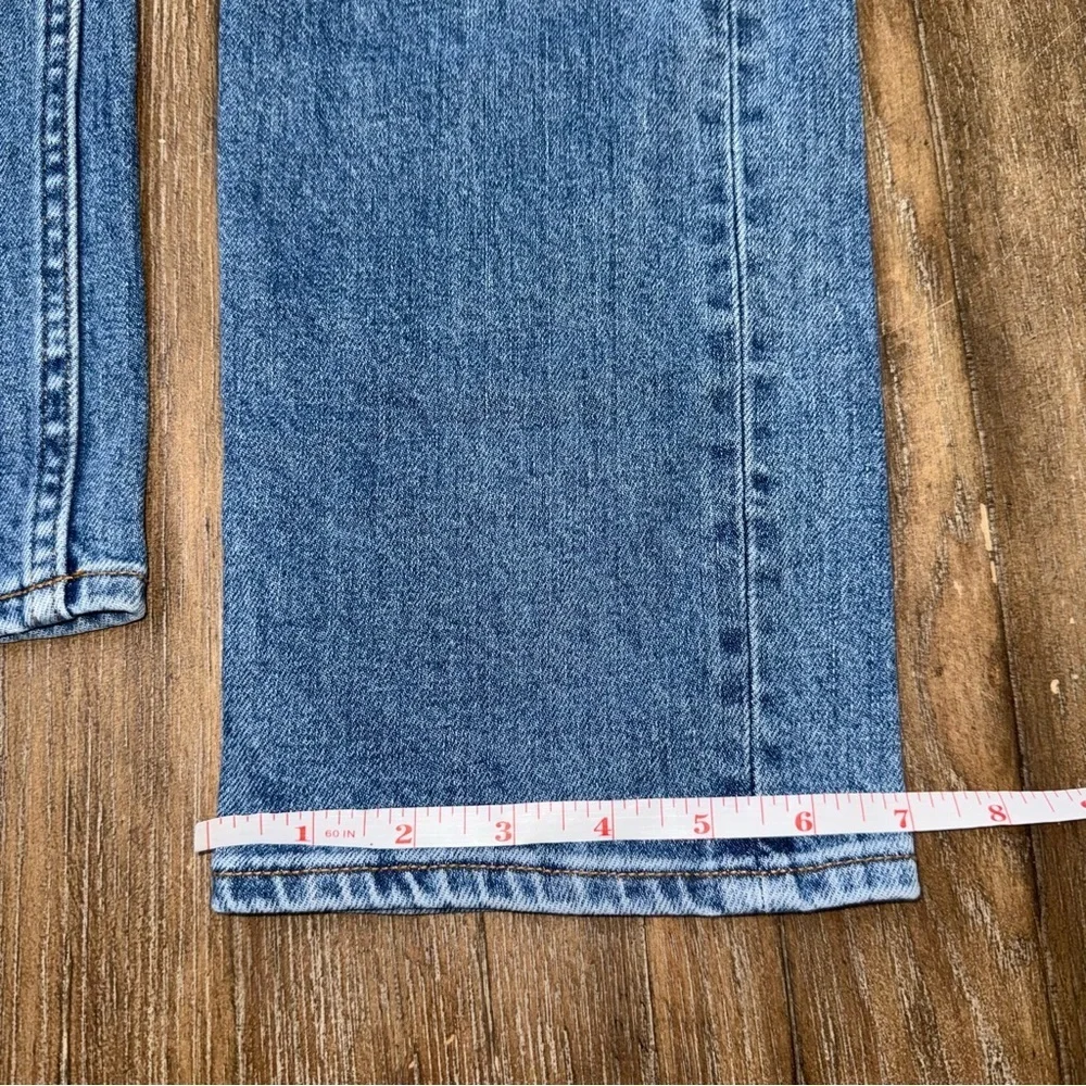 Aritzia Denim Forum The Arlo High Rise Straight Jeans Sz 24 Blue 90s button fly